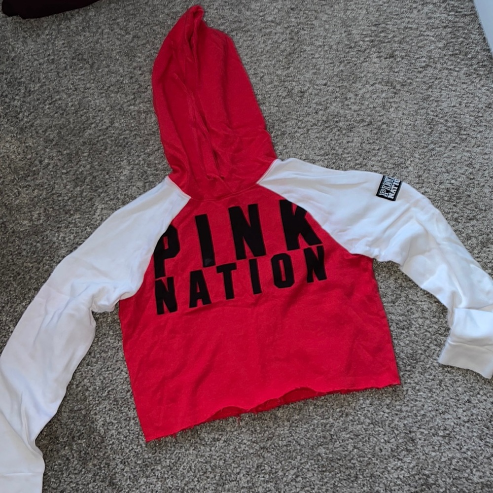PINK VS cropped hoodie